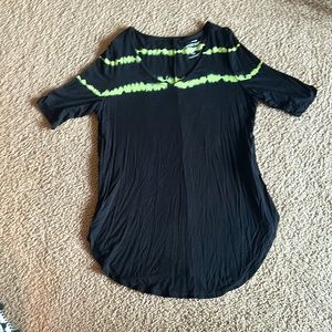 Black and green tye dye shirt
